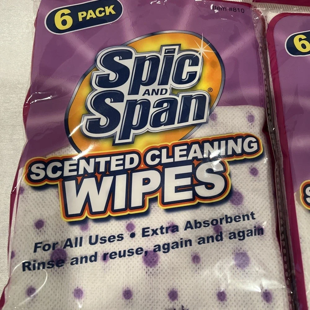 Spic And Span Lavender Cleaning Wipes Multi-Purpose REUSEABLE - 2 pks = 12 Wipes